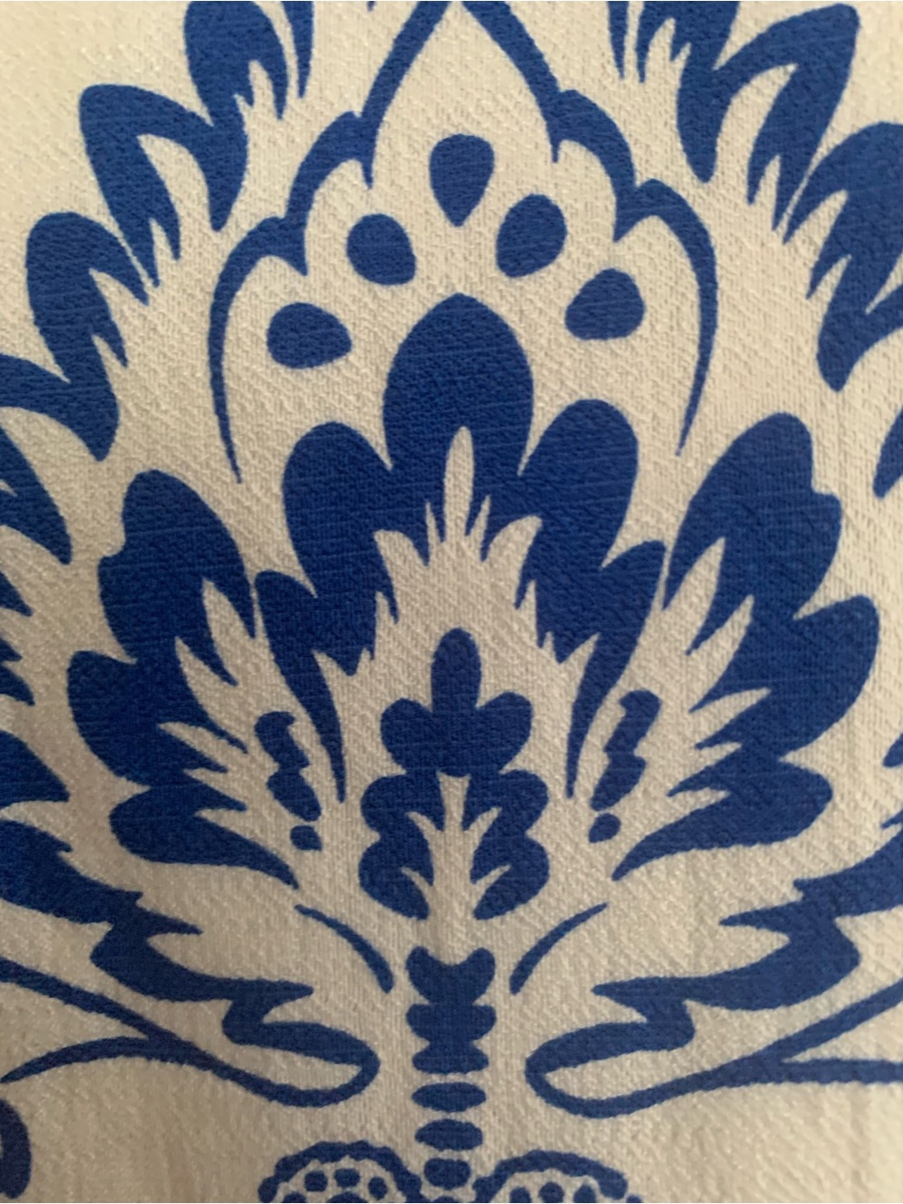 NWT Sam Edelman Dress: White, Blue Print, Button Close, V-Neck, Elastic Waist 12 - Picture 9 of 16